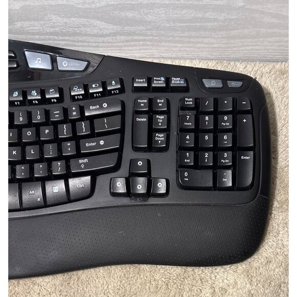 Logitech K350 Wireless Wave Keyboard Ergonomic Media Controls No USB Dongle - Picture 4 of 10